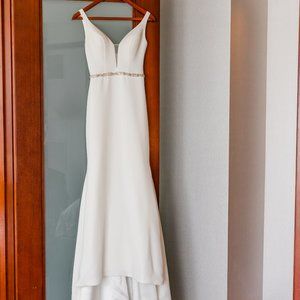 Crepe Satin Mermaid Wedding Dress - fits sizes 0-2